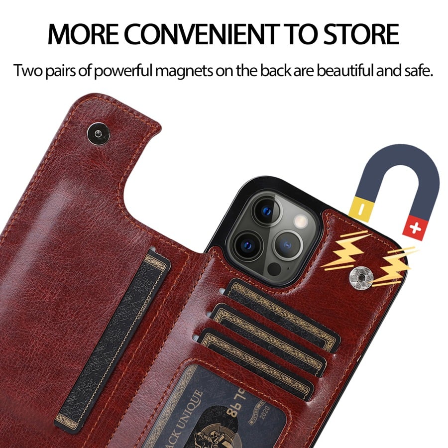Luxury leather iPhone case with card slot