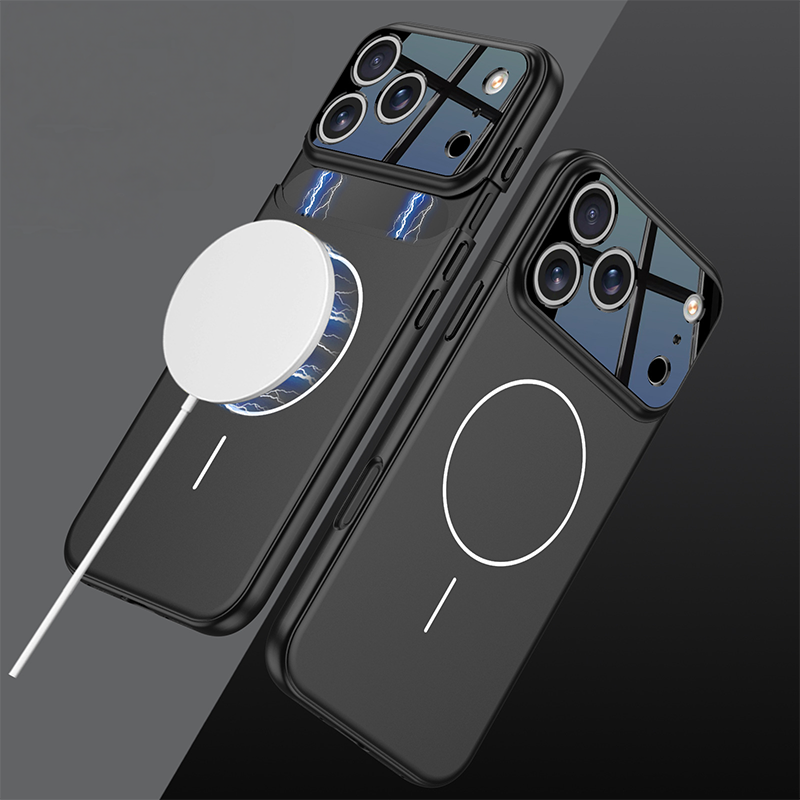 iPhone 17 series frosted magnetic hole anti-fall mobile phone case
