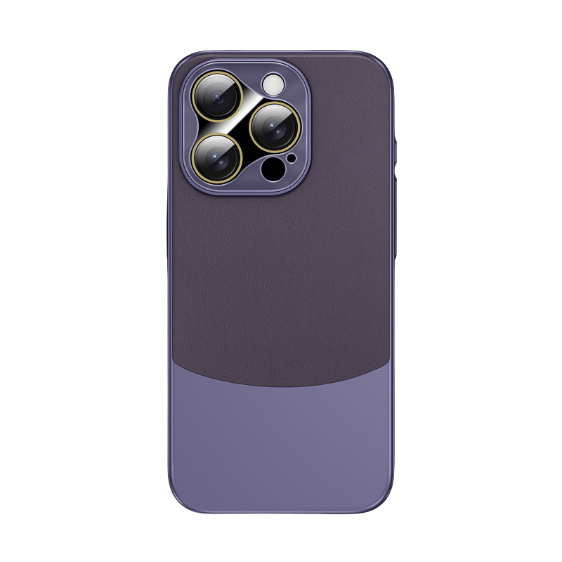 Plain Leather Stitching Two-color Mobile Phone Case