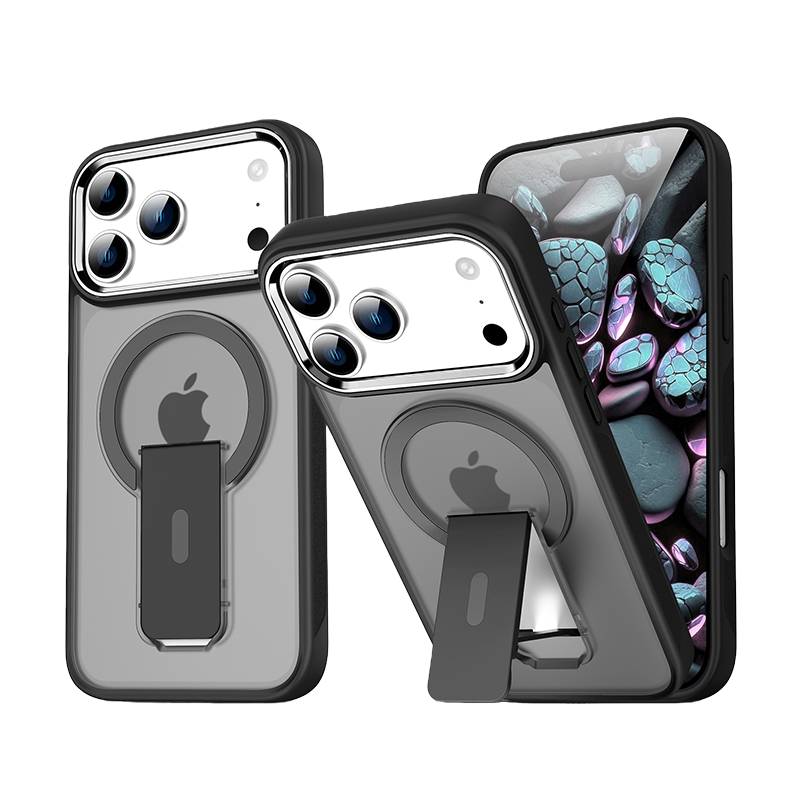 iPhone 17 Series Magnetic Frosted Case with Vertical Stand – Shockproof & Slim Design