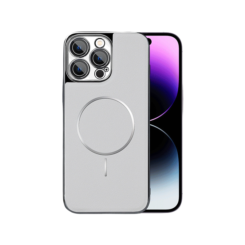 Fully covered magnetic leather phone case