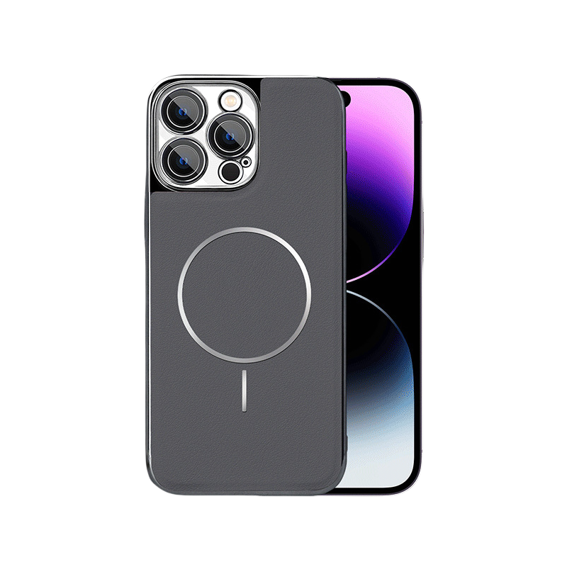 Fully covered magnetic leather phone case