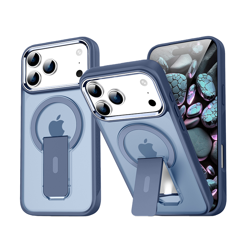 iPhone 17 Series Magnetic Frosted Case with Vertical Stand – Shockproof & Slim Design