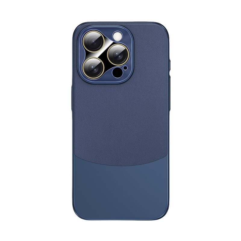 Plain Leather Stitching Two-color Mobile Phone Case