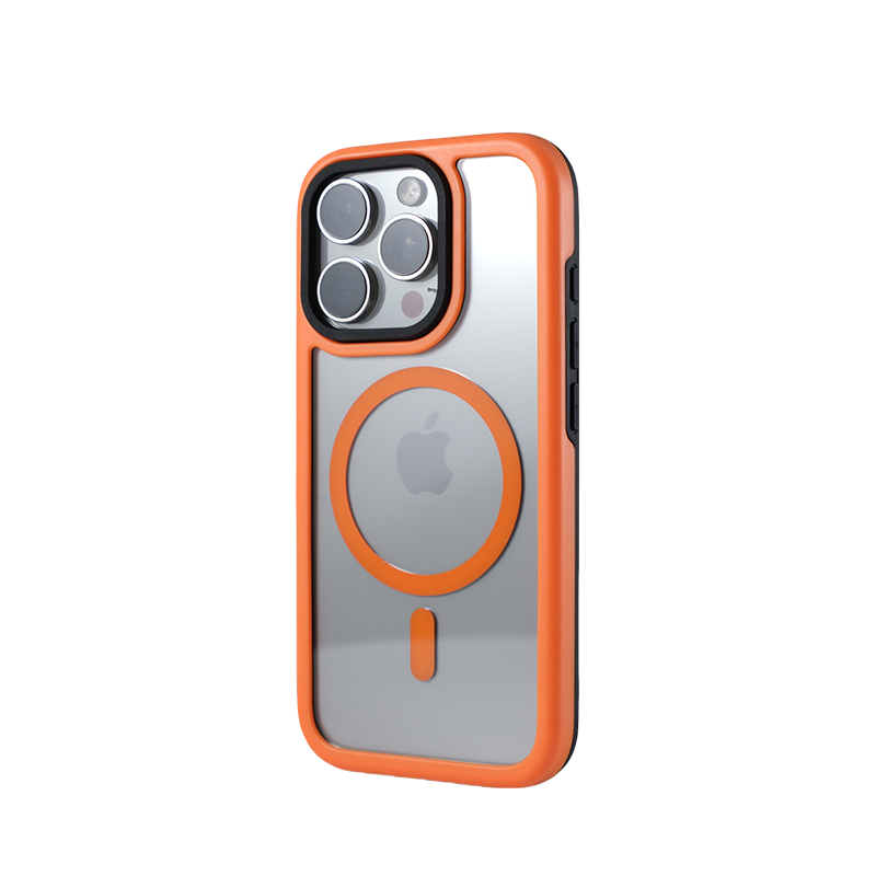 Contrast Color Frame Transparent Magnetic Phone Case