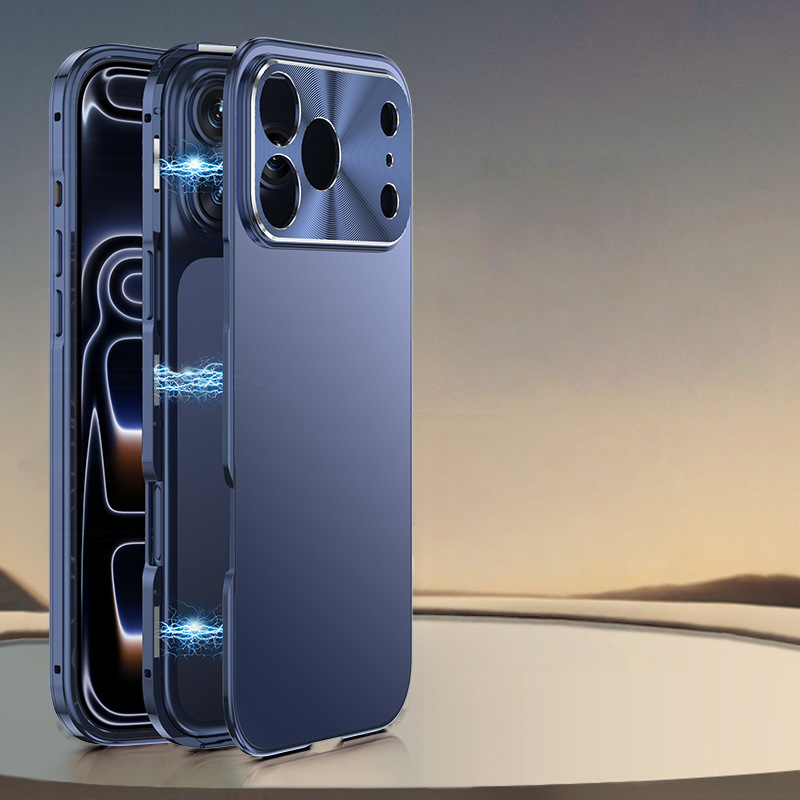 | iPhone 17 Series 360° Full Aluminum Alloy Frosted Magnetic Case – High-End Anti-Drop Design