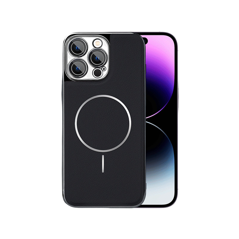 Fully covered magnetic leather phone case