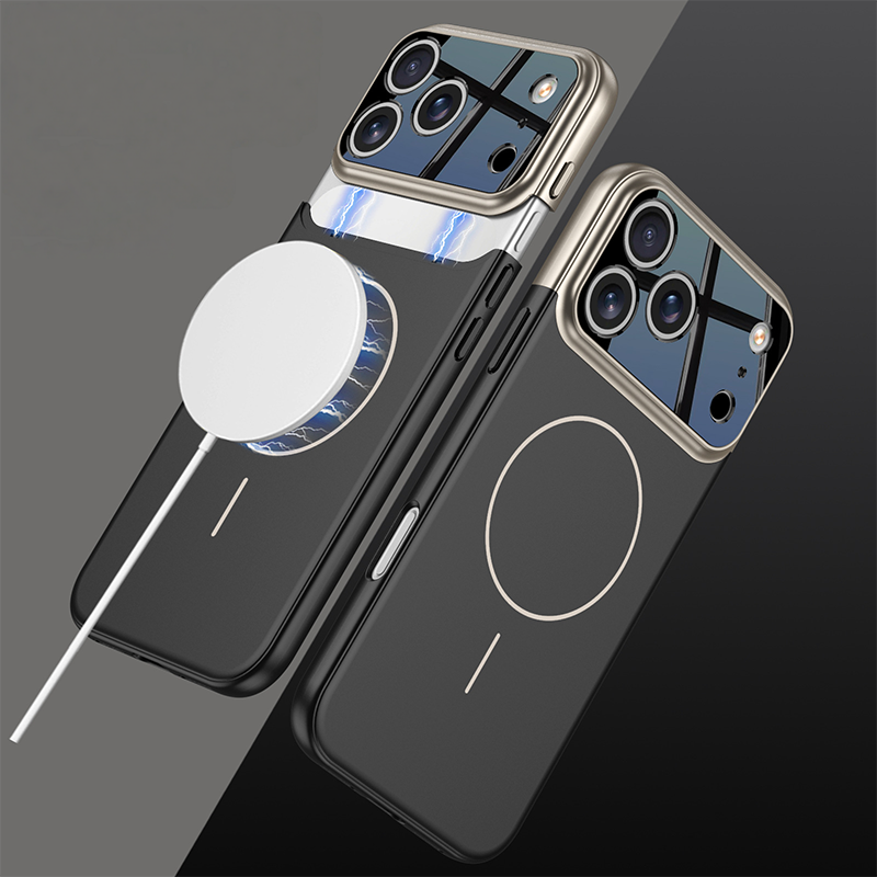 iPhone 17 series frosted magnetic hole anti-fall mobile phone case