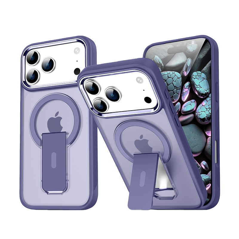 iPhone 17 Series Magnetic Frosted Case with Vertical Stand – Shockproof & Slim Design