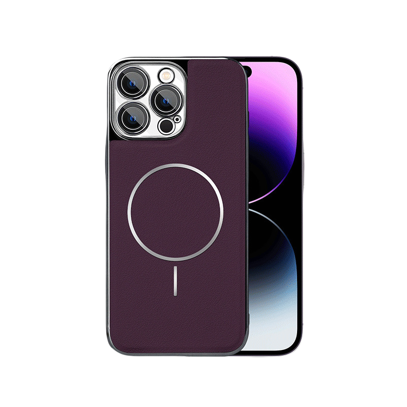 Fully covered magnetic leather phone case