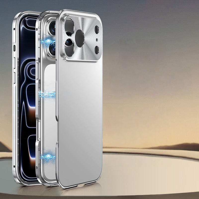 | iPhone 17 Series 360° Full Aluminum Alloy Frosted Magnetic Case – High-End Anti-Drop Design