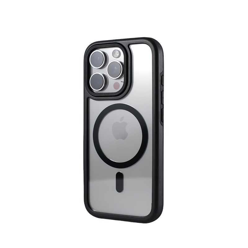 Contrast Color Frame Transparent Magnetic Phone Case