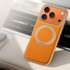 Premium Electroplated Leather Magnetic Case for iPhone 17 Series – 360° Rotating Stand & Refined Craftsmanship