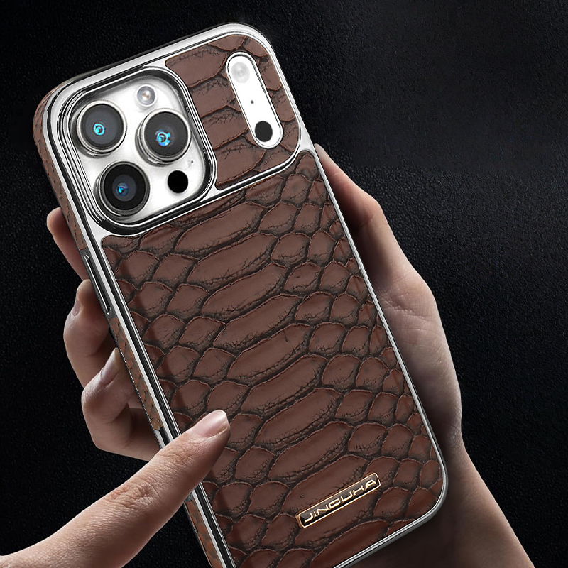 | iPhone 17 Snakeskin Design Electroplated Magnetic Phone Case