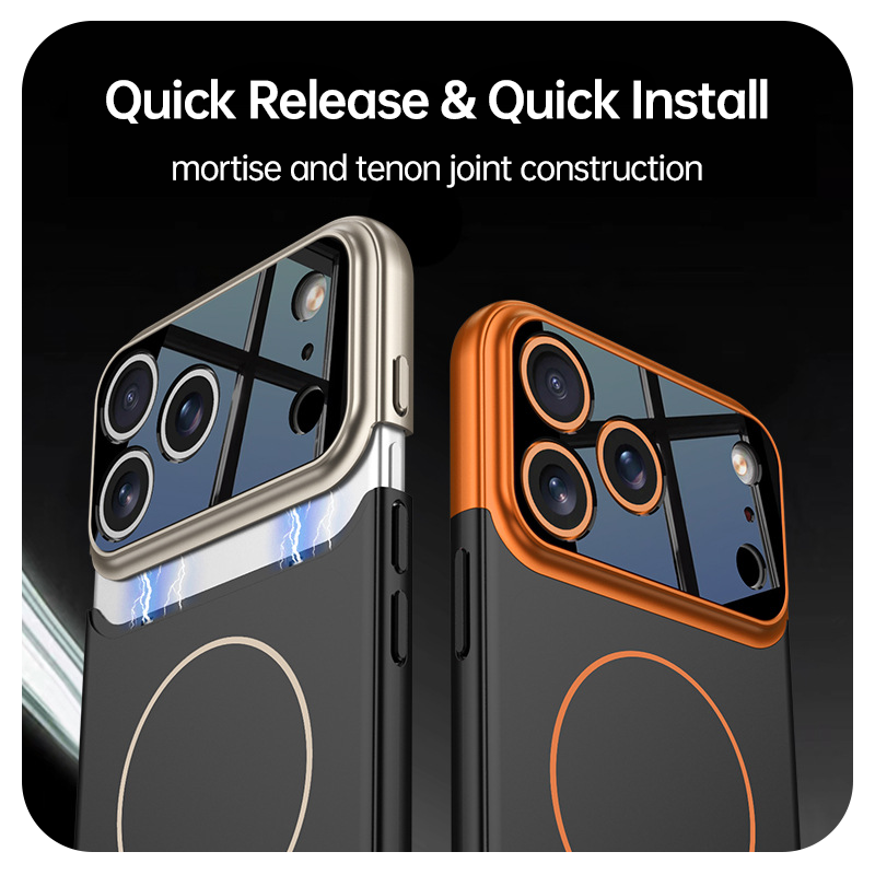 iPhone 17 series frosted magnetic hole anti-fall mobile phone case