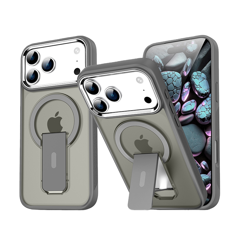 iPhone 17 Series Magnetic Frosted Case with Vertical Stand – Shockproof & Slim Design
