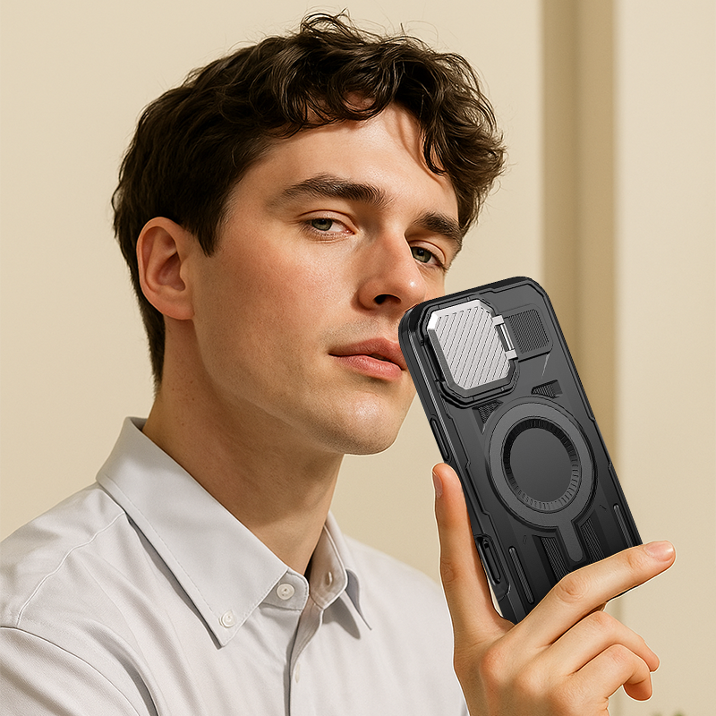 Magnetic Lens Bracket With Armor And Anti-fall Cover