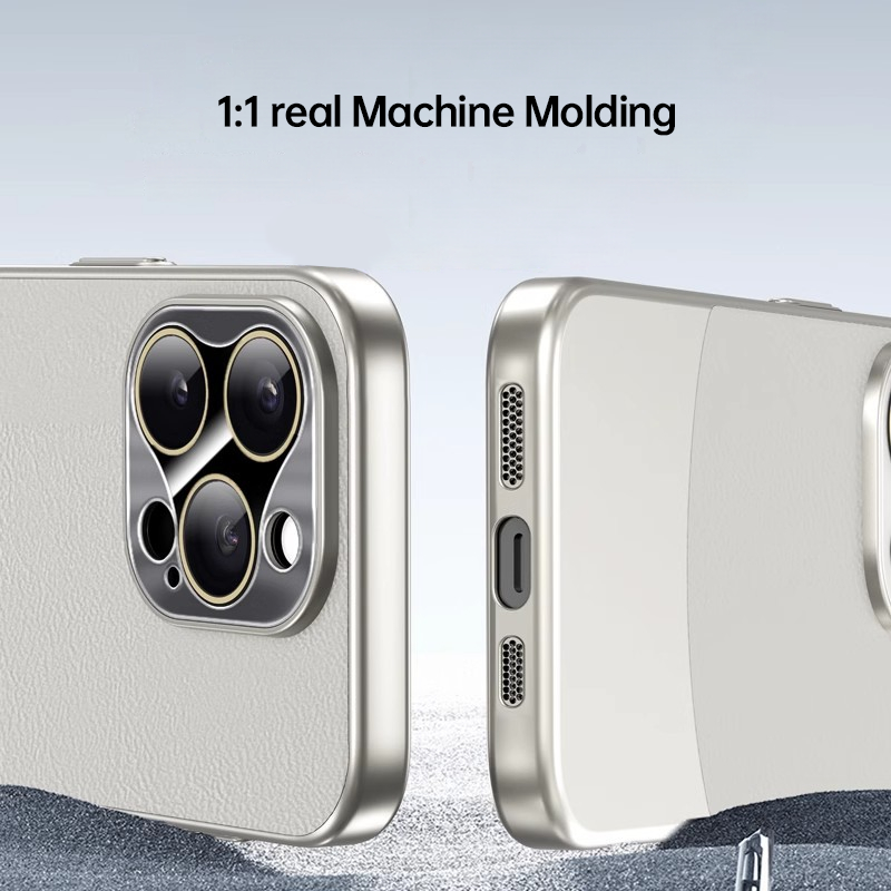 Plain Leather Stitching Two-color Mobile Phone Case