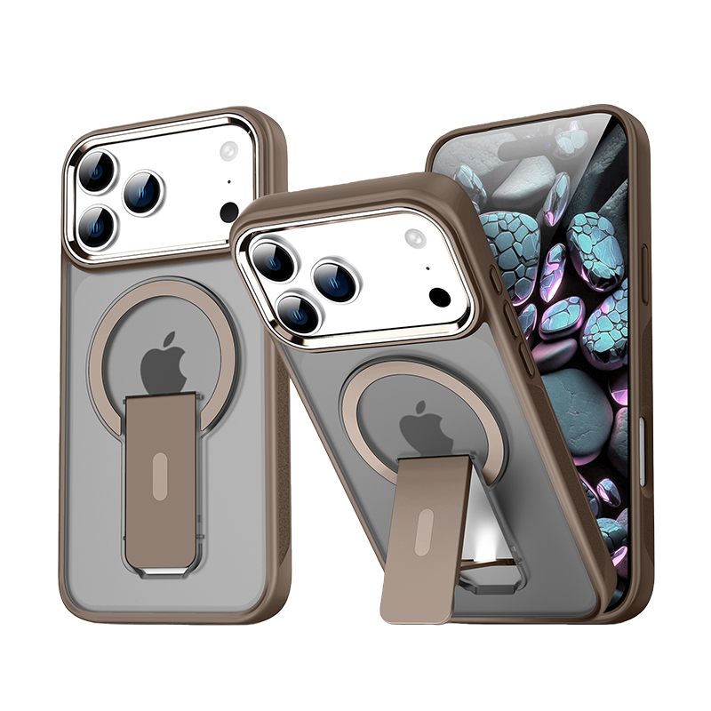 iPhone 17 Series Magnetic Frosted Case with Vertical Stand – Shockproof & Slim Design