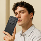 Black Mirror Phone Case Lens Push Window Slide Cover Protective Cover