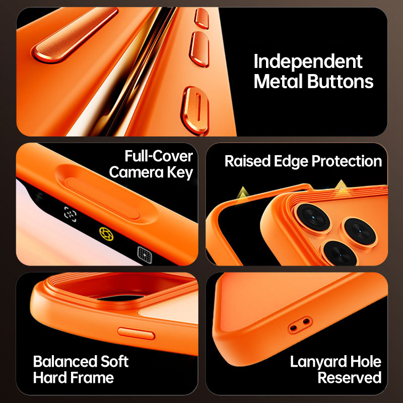 iPhone 17 Series Skin-Feel Magnetic Case with 360° Rotating Stand & Open Camera Frame