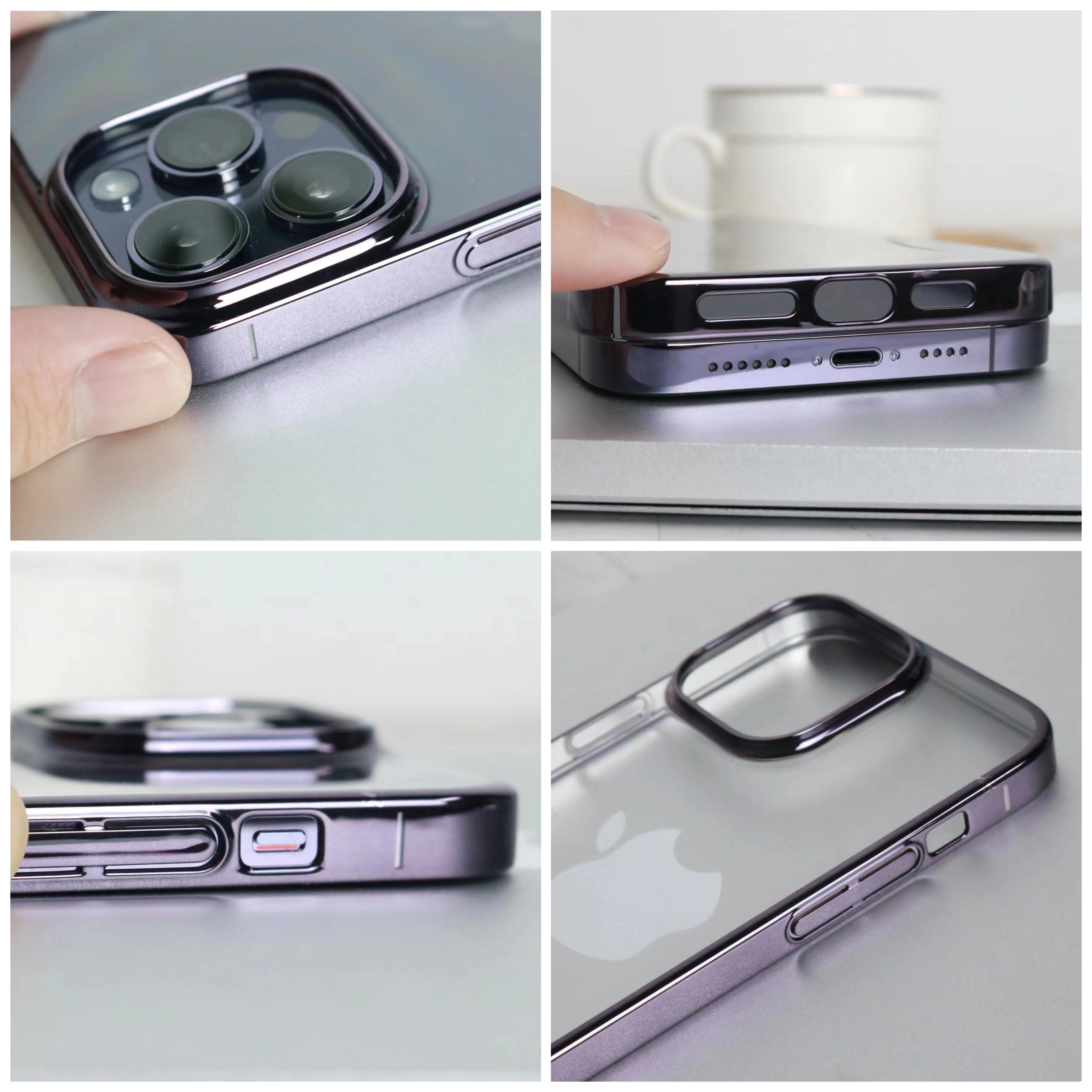 Glass Case with Electroplated Chrome Finish Edges for iPhone 12, 13 & 14 Series