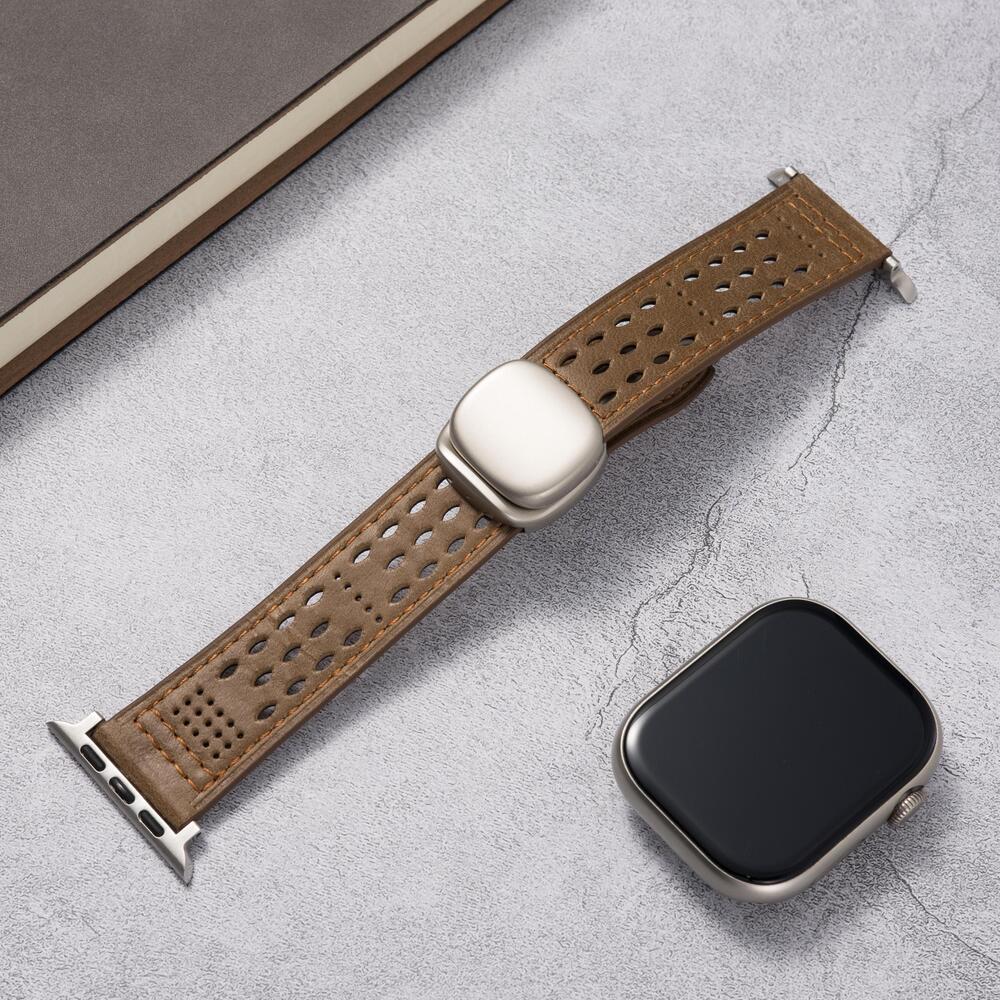 Breathable Leather Strap For Apple Watch