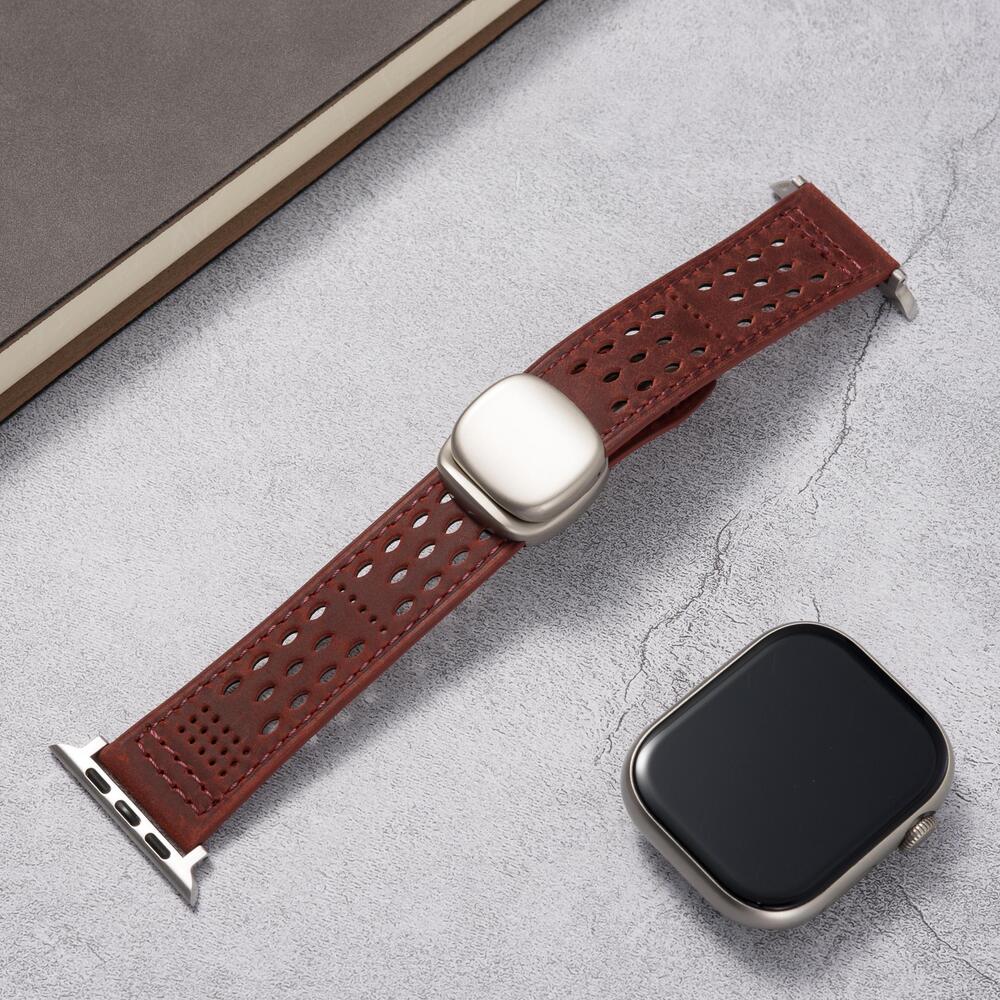 Breathable Leather Strap For Apple Watch