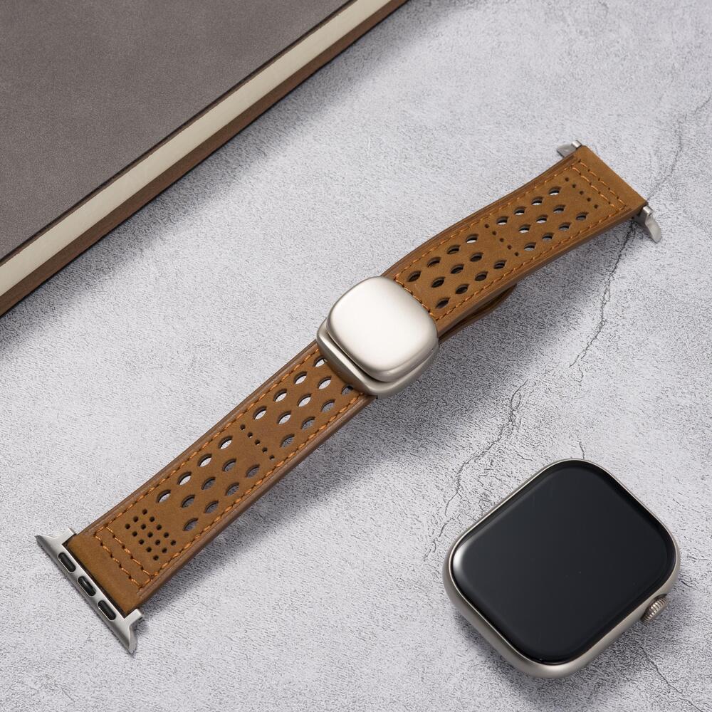 Breathable Leather Strap For Apple Watch