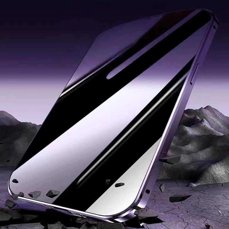 |Double-sided Metal Phone Case With Magnetic Bracket And Wireless Charger