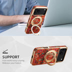 iPhone 17 Series Magnetic Electroplated Case with Floral Design