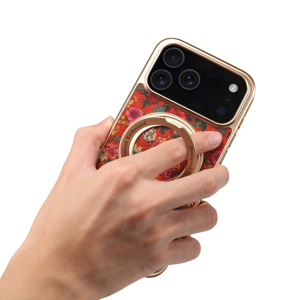 iPhone 17 Series Magnetic Electroplated Case with Floral Design