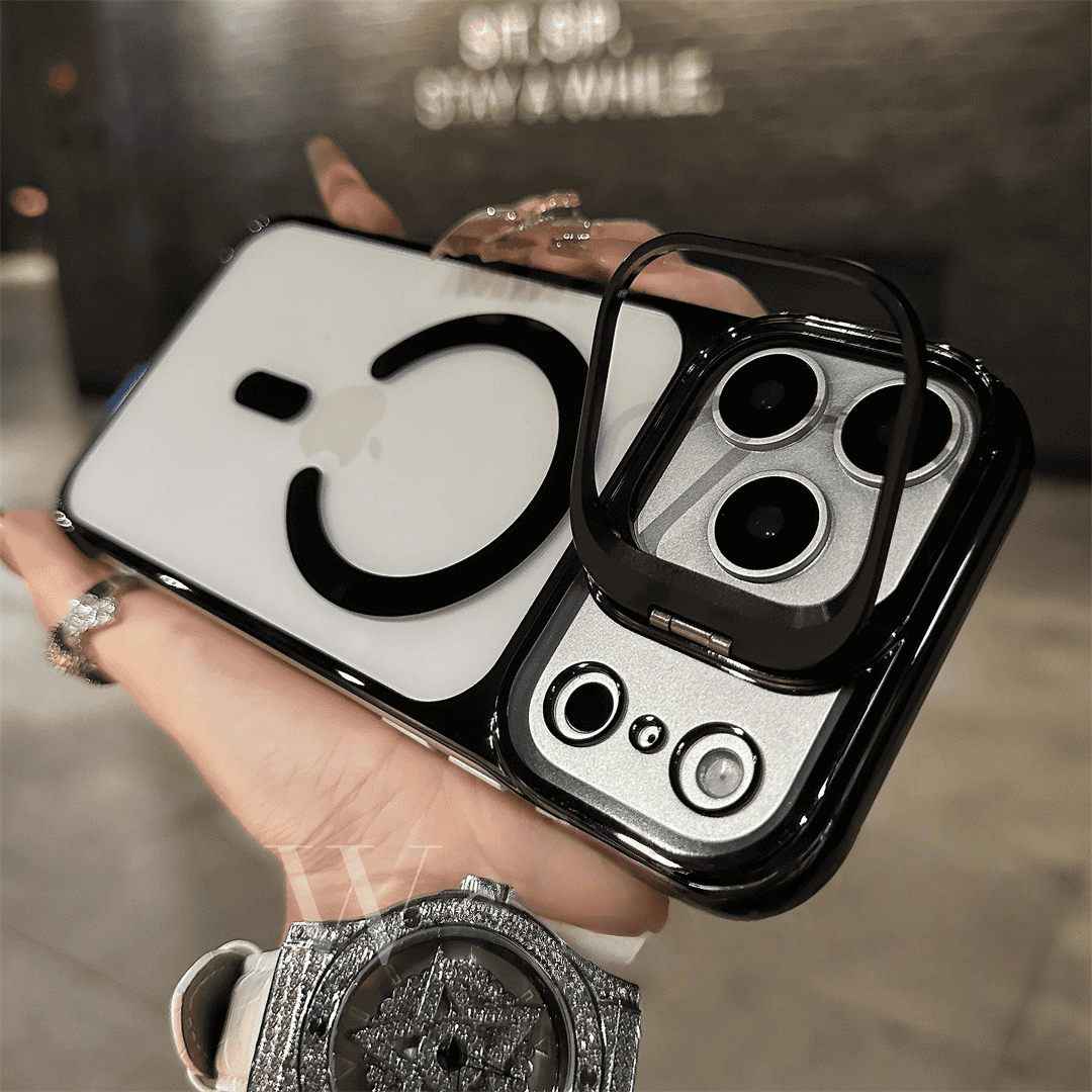 iPhone 17 Magnetic Borderless Case with Built-in Lens Holder