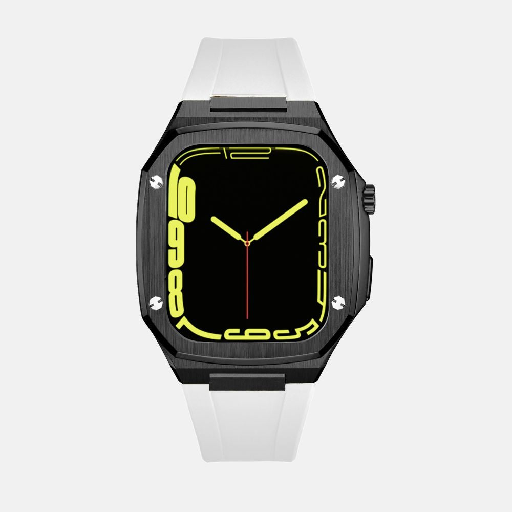 45MM Black Luxury Edition iWatch Case: Silicone Strap