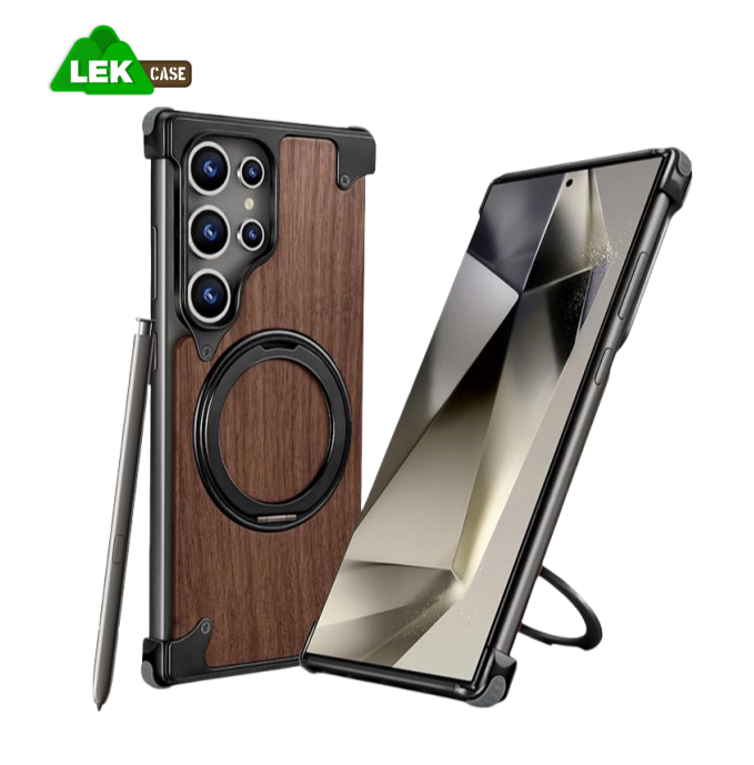 ??Walnut Metal Frameless Phone Case