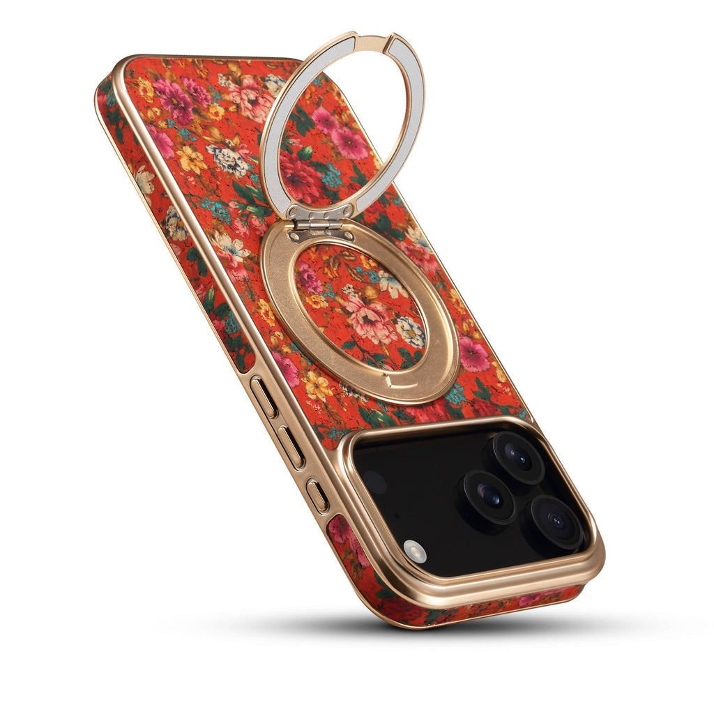 iPhone 17 Series Magnetic Electroplated Case with Floral Design