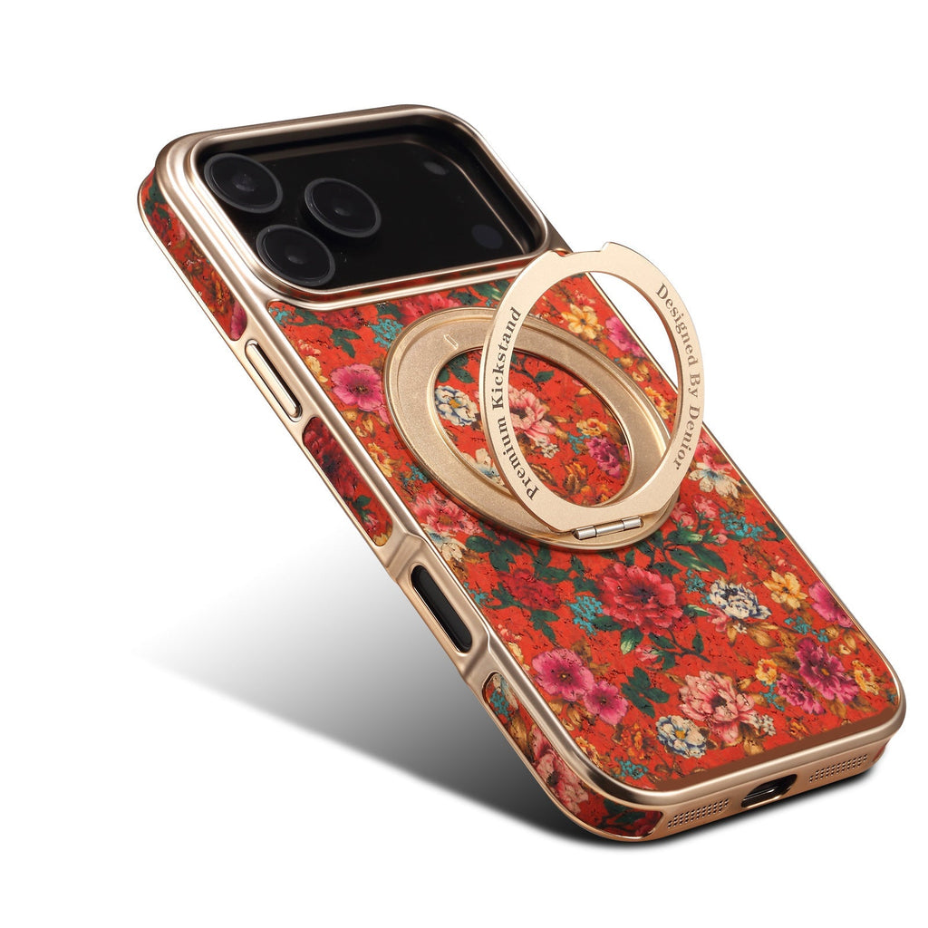 iPhone 17 Series Magnetic Electroplated Case with Floral Design