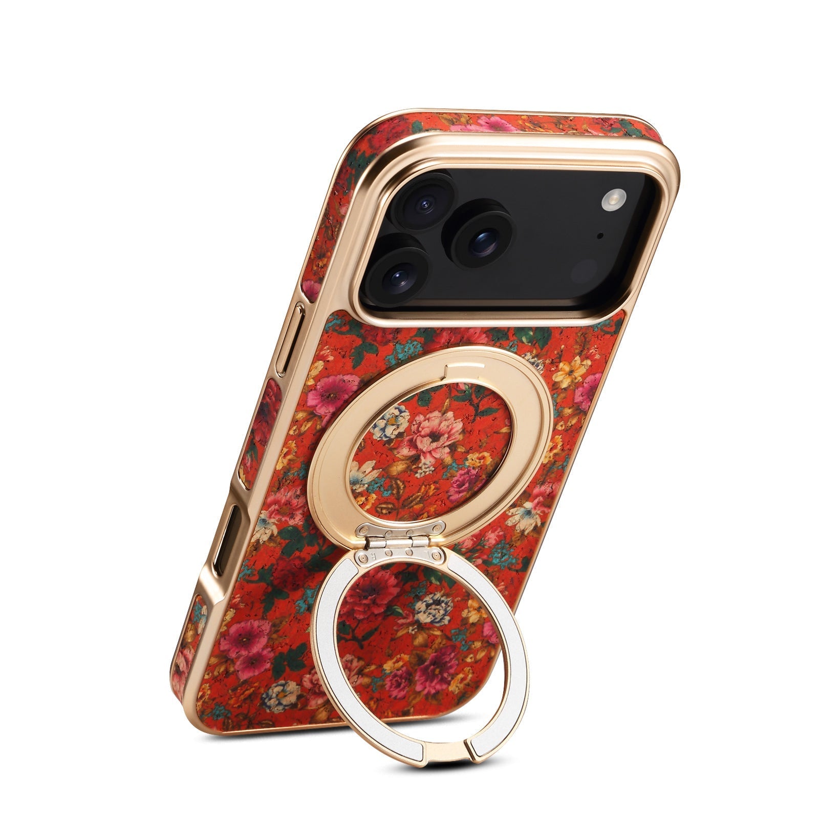iPhone 17 Series Magnetic Electroplated Case with Floral Design