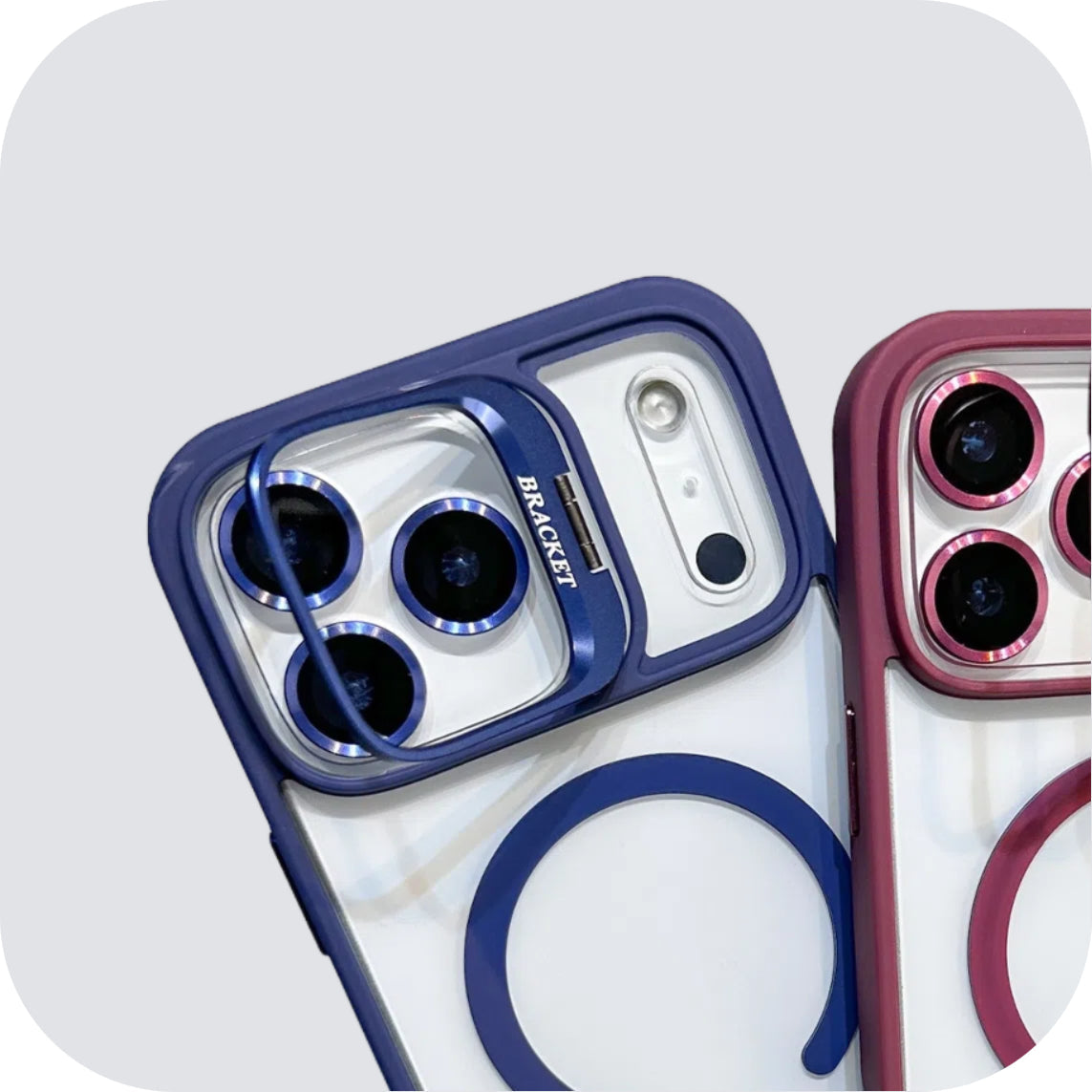 | Magnetic Lens Holder iPhone 17 Case with Clear Lens Protector