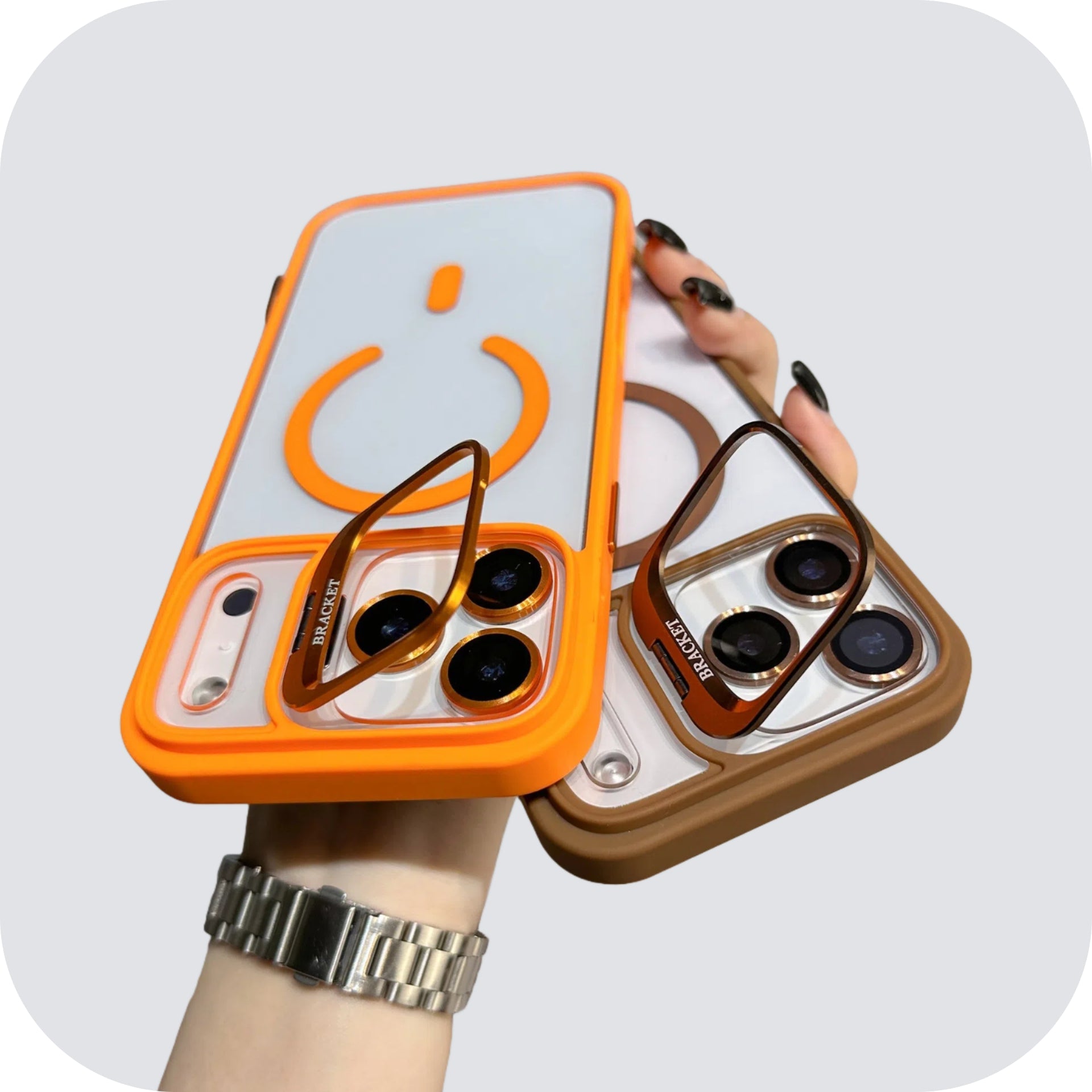 | Magnetic Lens Holder iPhone 17 Case with Clear Lens Protector