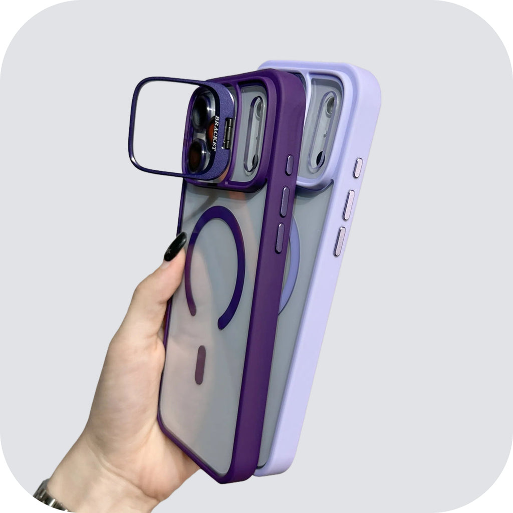 | Magnetic Lens Holder iPhone 17 Case with Clear Lens Protector