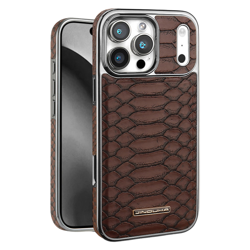 | iPhone 17 Snakeskin Design Electroplated Magnetic Phone Case