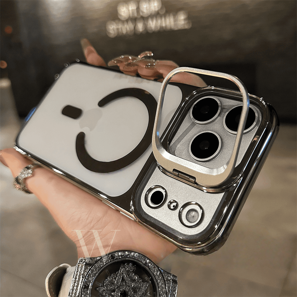 iPhone 17 Magnetic Borderless Case with Built-in Lens Holder