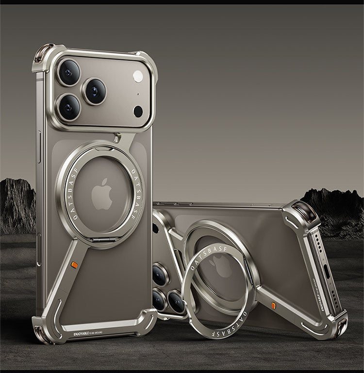 iPhone 17 Series Magnetic Rotating Bracket Metal Hollow Case