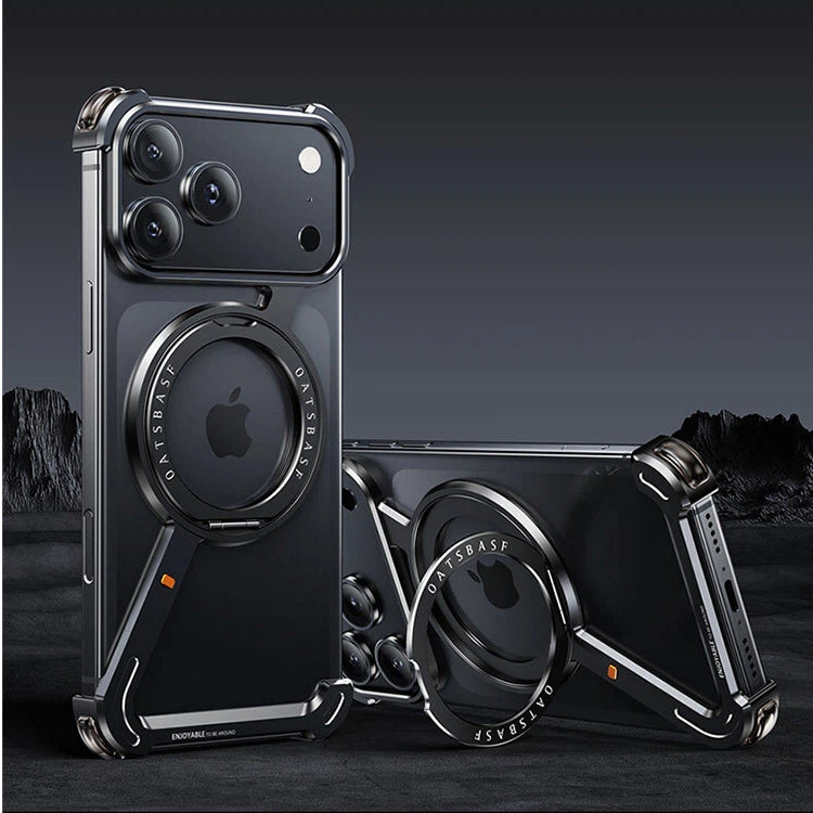 iPhone 17 Series Magnetic Rotating Bracket Metal Hollow Case