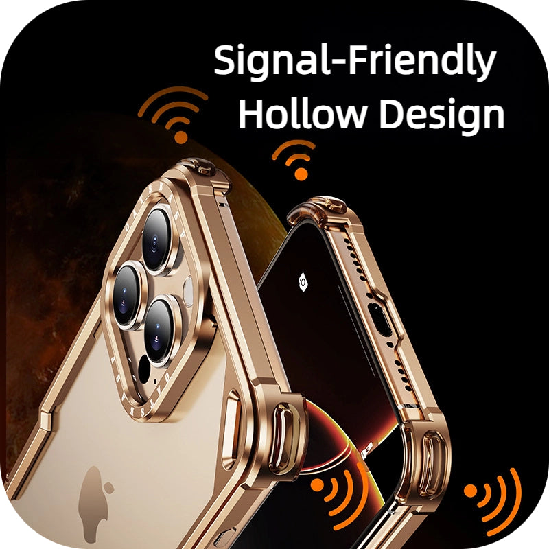 iPhone 17 Series Metal Airbag Shockproof Anti-Fall Case