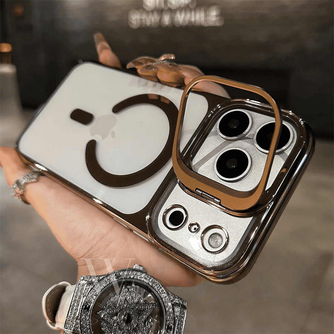 iPhone 17 Magnetic Borderless Case with Built-in Lens Holder