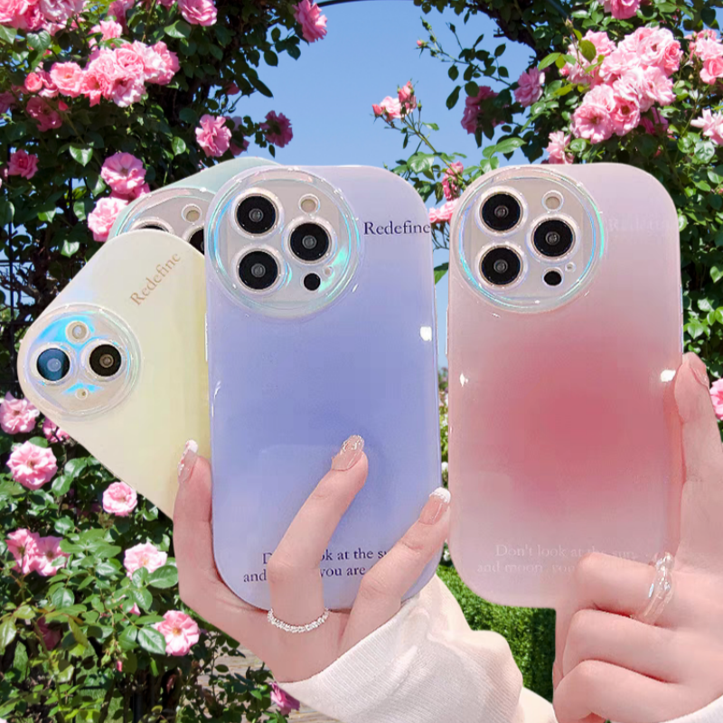 Candy Color Laser iPhone 17 Case – Shiny Gradient Frame & Glossy Protection