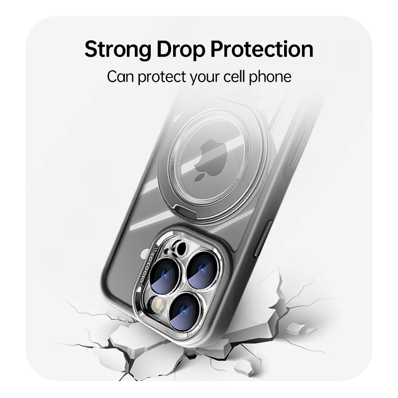 | iPhone 17 Series 360° Magnetic Case with Rotating Stand