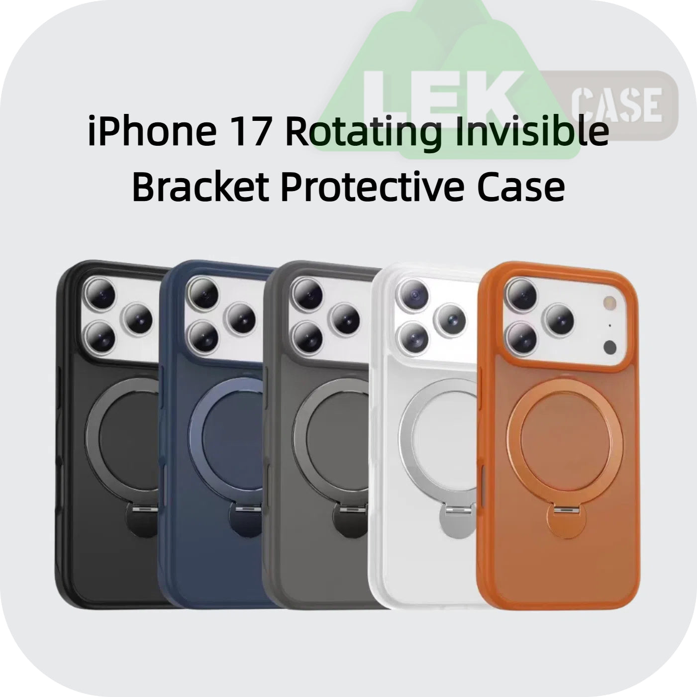iPhone 17 Rotating Invisible Bracket Protective Case
